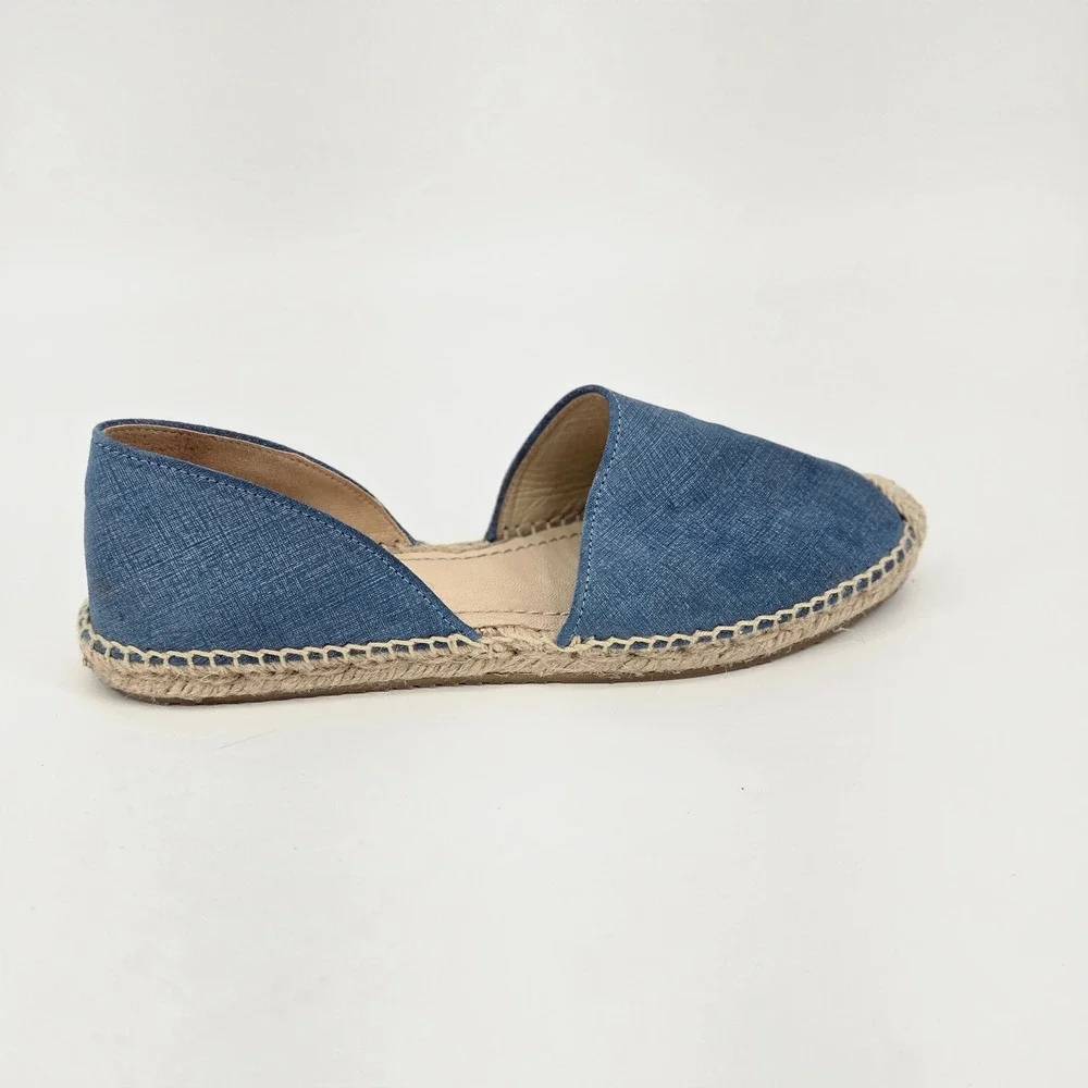 Jimmy Choo Dreya Denim d'Orsay Espadrille Flats Women's Size 38.5 US 8 Spain
